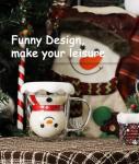 Snowman Christmas Mugs Set with Snowflake Lid