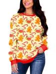 Gingerbread Teacup Graphic Christmas Sweatshirt for Women