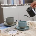 Minimalist Handmade Ceramic Cappuccino Mug & Saucer
