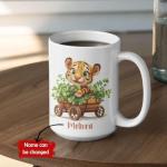 Personalized Tiger Clover Coffee Mug, Custom Name