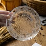 Gezzeny Vintage Set of 2 Embossed Glass Mugs