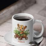 Personalized Tiger Clover Coffee Mug, Custom Name