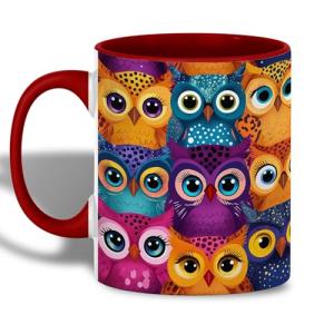 Colorful Owl Mug - Whimsical Ceramic Cup