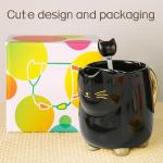 Cute Kitty Mug with Tea Bag Holder and Spoon
