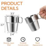 4 Pack Stainless Steel Camping Mugs with Handles