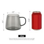 Smoky Black Glass Coffee Mug with Anti-Scald Handle
