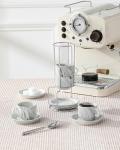 Marble Gray Espresso Cups Set with Saucers