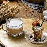 Gezzeny Vintage Set of 2 Embossed Glass Mugs