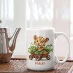 Personalized Tiger Clover Coffee Mug, Custom Name