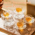 Atarvana 6 Pack Stackable Glass Tea Cups Set