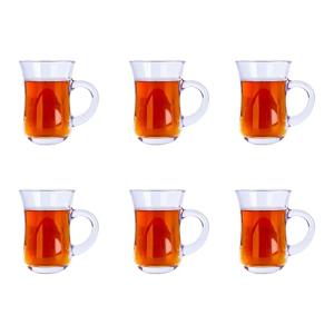 Turkish Tea Glasses Set with Handle - 6 Pack