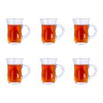 Turkish Tea Glasses Set with Handle - 6 Pack