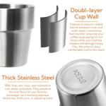 4 Pack Stainless Steel Camping Mugs with Handles