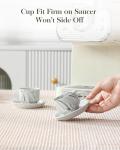 Marble Gray Espresso Cups Set with Saucers