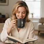 Cute Kitty Mug with Tea Bag Holder and Spoon