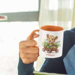 Personalized Tiger Clover Coffee Mug, Custom Name