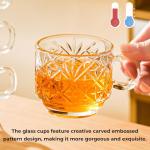 Atarvana 6 Pack Stackable Glass Tea Cups Set