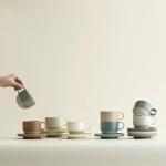 Minimalist Handmade Ceramic Cappuccino Mug & Saucer