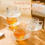 Atarvana 6 Pack Stackable Glass Tea Cups Set