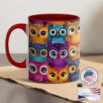Colorful Owl Mug - Whimsical Ceramic Cup