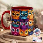 Colorful Owl Mug - Whimsical Ceramic Cup