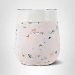 W&P Porter Insulated Glass 11 oz | No Metallic Aftertaste Ceramic Coated for Beer, Wine, Cocktails, Coffee, & Tea | Wide Mouth Vacuum Insulated | Dishwasher Safe, Blush Terrazzo