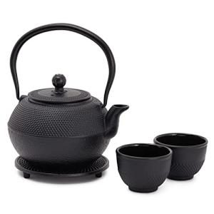 Juvale Black Cast Iron Teapot with Infuser