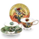 Floral Tea Cups Set with Saucer - Van Gogh Design