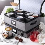 Stackable Coffee Mug Organizer for 12, Grey