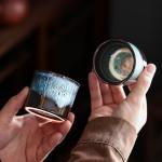 LAVINTTO Set of 6 Espresso Cups, Magic Blue