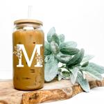 Monogrammed Tumbler with Bamboo Lid and Straw