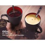 Set of 6 Black-Red Stoneware Coffee Mugs