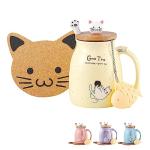 Kawaii Cat Tea Cup with Infuser and Lid
