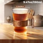 Set of 2 Glass Coffee Mugs with Bamboo Sleeves