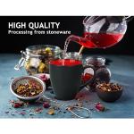 Set of 6 Black-Red Stoneware Coffee Mugs