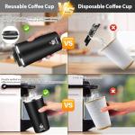 Insulated Travel Coffee Mug with Flip Lid - Black