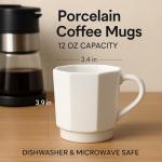 Aquinos Fish Kingdom White Ceramic Coffee Mugs, Set of 2