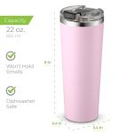 SIPX™ 22 oz Pink Insulated Coffee Tumbler