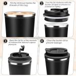 Insulated Travel Coffee Mug with Flip Lid - Black