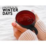 Set of 6 Black-Red Stoneware Coffee Mugs