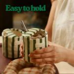 Hand-Painted 10oz Striped Ceramic Coffee Mug