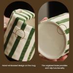 Hand-Painted 10oz Striped Ceramic Coffee Mug