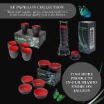 Set of 6 Black-Red Stoneware Coffee Mugs