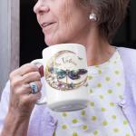 Custom Dragonfly and Moon Ceramic Coffee Mug