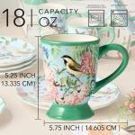 Flora Ceramic Pedestal Mugs Set of 4