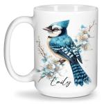 Personalized Blue Jay Bird Coffee Mug