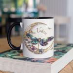 Custom Dragonfly and Moon Ceramic Coffee Mug