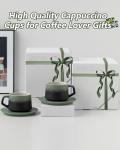 Artistic Cappuccino Cups Set of 2 – Green & Black