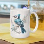 Personalized Blue Jay Bird Coffee Mug