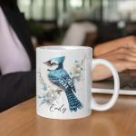 Personalized Blue Jay Bird Coffee Mug